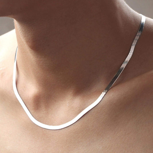Silver Thin Snack Neck Chain for Men & Boys